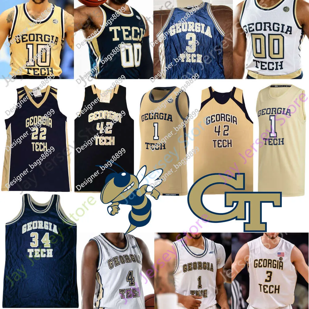 Authentic Georgia Tech Yellow Jackets NCAA Basketball Jerseys Various Player Options
