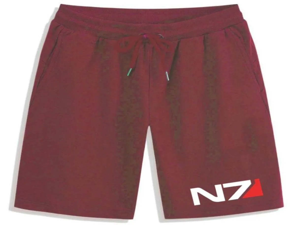 Men039S Shorts Summer Mass Effect N7 Logo Print Custom Made Brand Solid Color Man Loose Leisure Formella män Short8856369