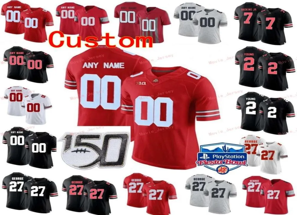 Genähtes Custom 1 Justin Fields 14 KJ Hill Jr 15 Elliott 16 JT Barrett IV Ohio State Buckeyes College Jugendtrikot7373894