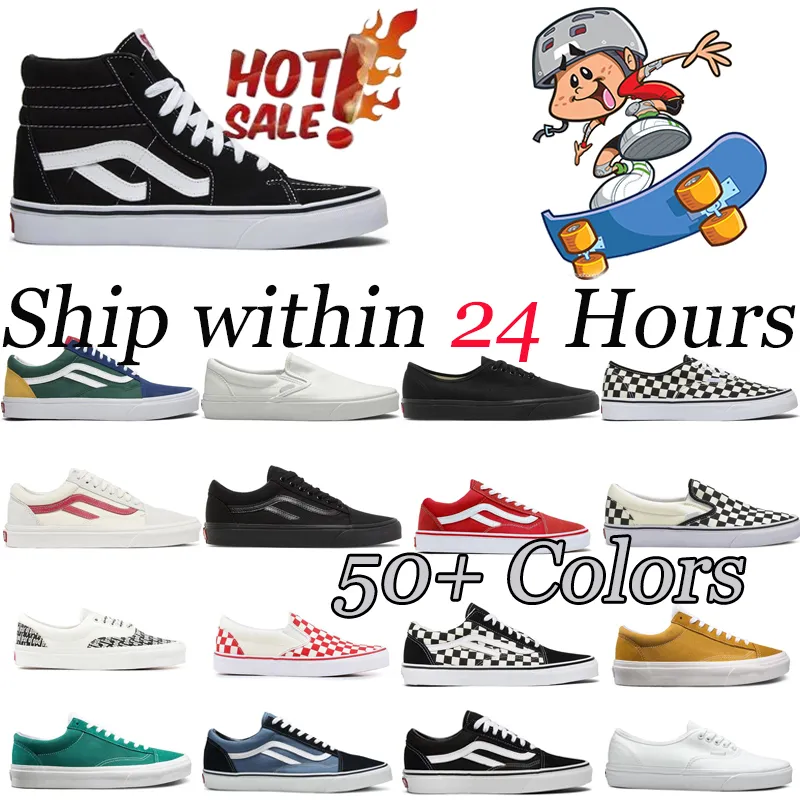 Segeltuchschuhe Old Skool Casual Triples Schwarz Weiß High Low Slip on Herren Damen Walking Joggen Atmungsaktiv Mode Outdoor Skateboard Schuhe 36-44 NIEDRIGER PREIS