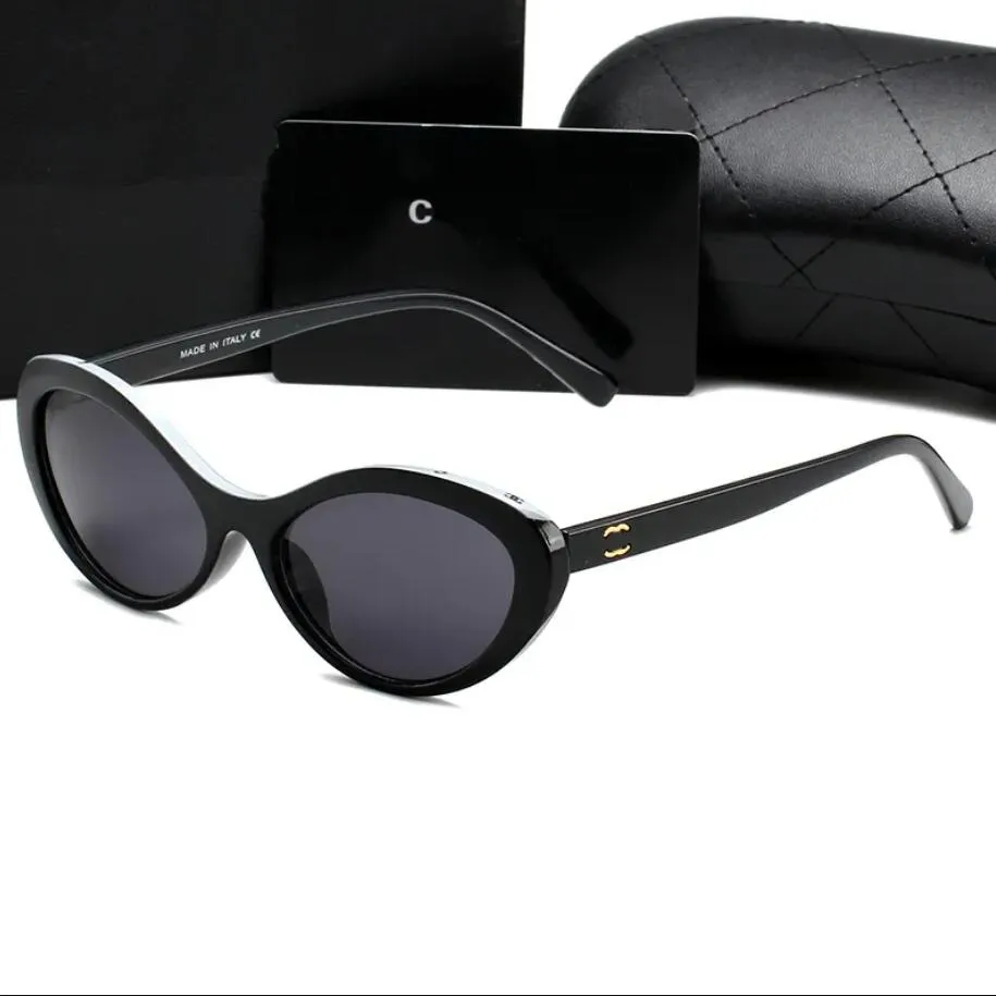Gafas de sol de diseñador de moda Goggle Beach Sun Gafas for Man Woman Eyeglasses de lujo C Alta calidad 01 Chanele con Regalo de caja