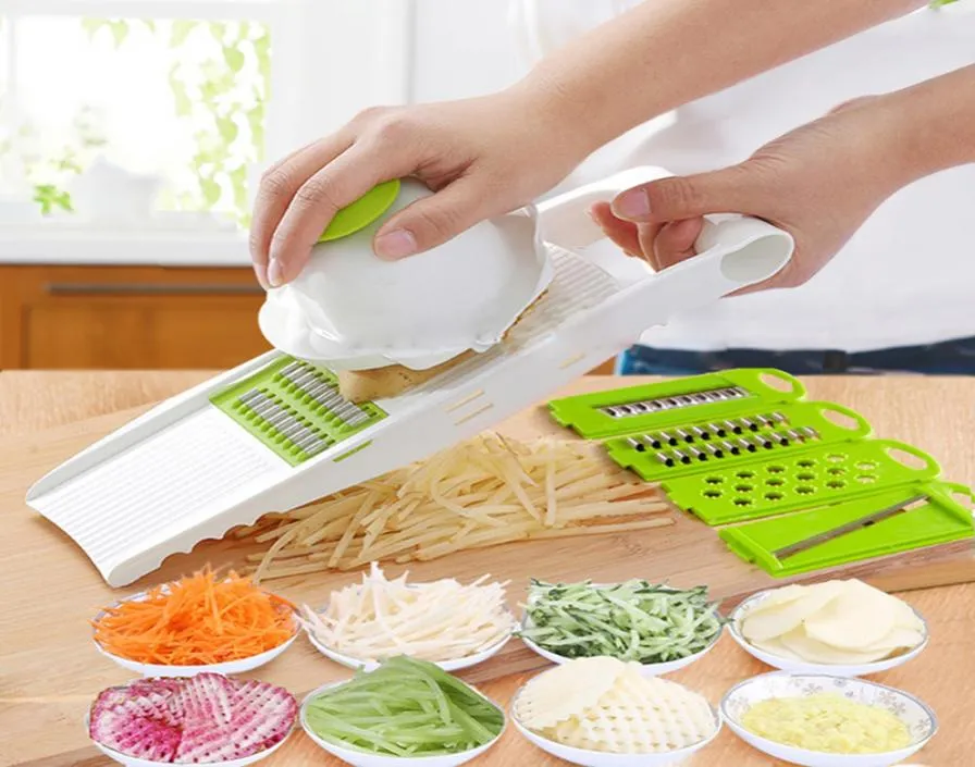 EcoFriendly 5 i 1 grönsaksskivare potatisskalare grater spiral frukt skär sallad maker hem gadgets kök tillbehör matlagning9551540