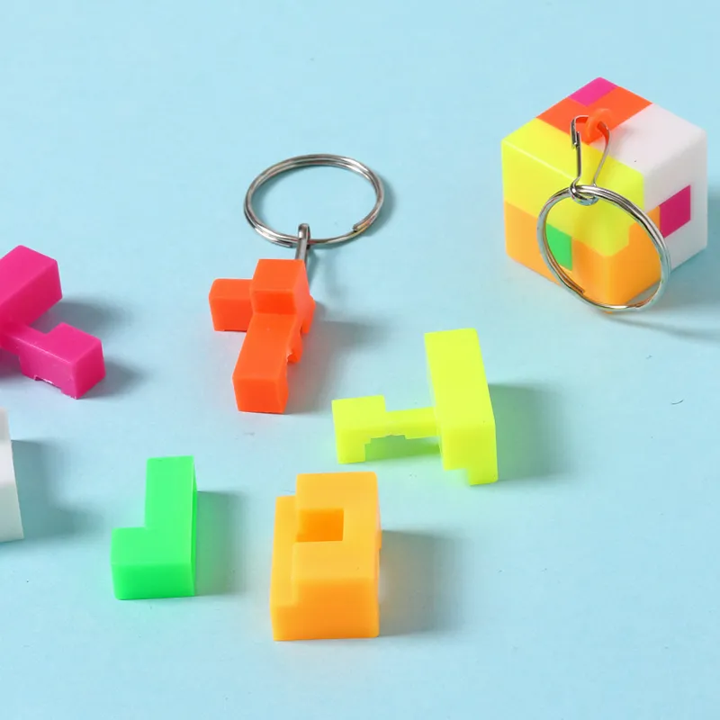 Mini Puzzle Cube Keychains - Fun Party Favors & Brain Teasers