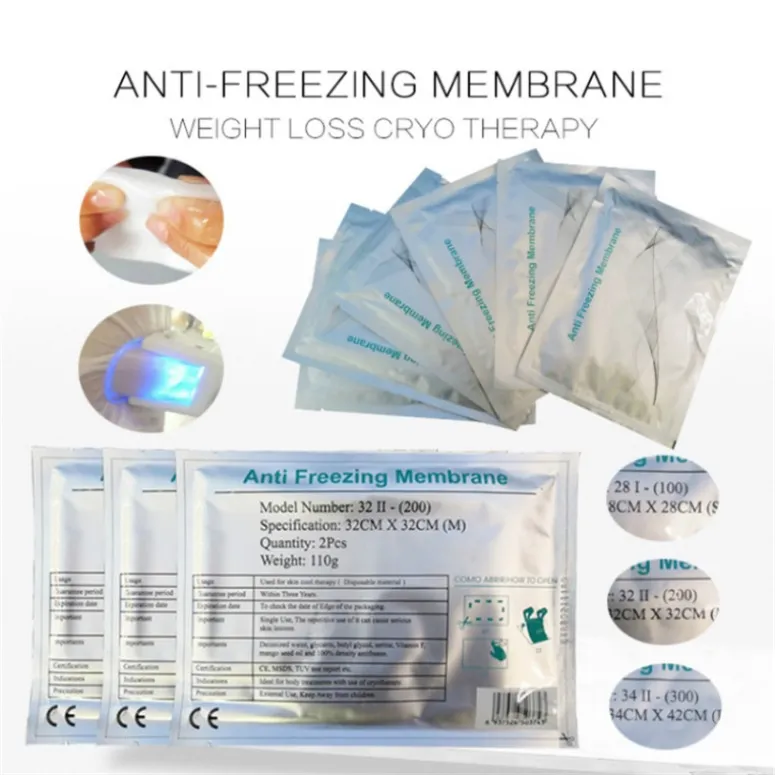 Outros equipamentos de beleza Almofada anticongelante anticongelante de membrana anticongelante de 4 tamanhos para máquinas de congelamento de gordura Aprovação CE