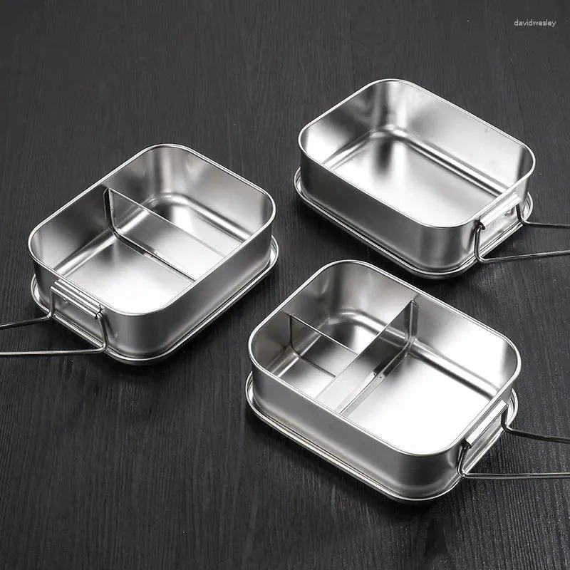 Dinnerware Portable Stainless Steel Lunch Box For Kids Adult Leak-proof Container Bento Snack Storage Large Capacity Compartment