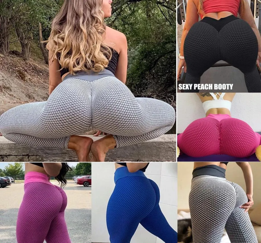 Kiwi Rata High midja Yoga Pants Scrunched Booty Leggings for Women Anti Ceite Workout Running Butt Lift Tights X12276963824