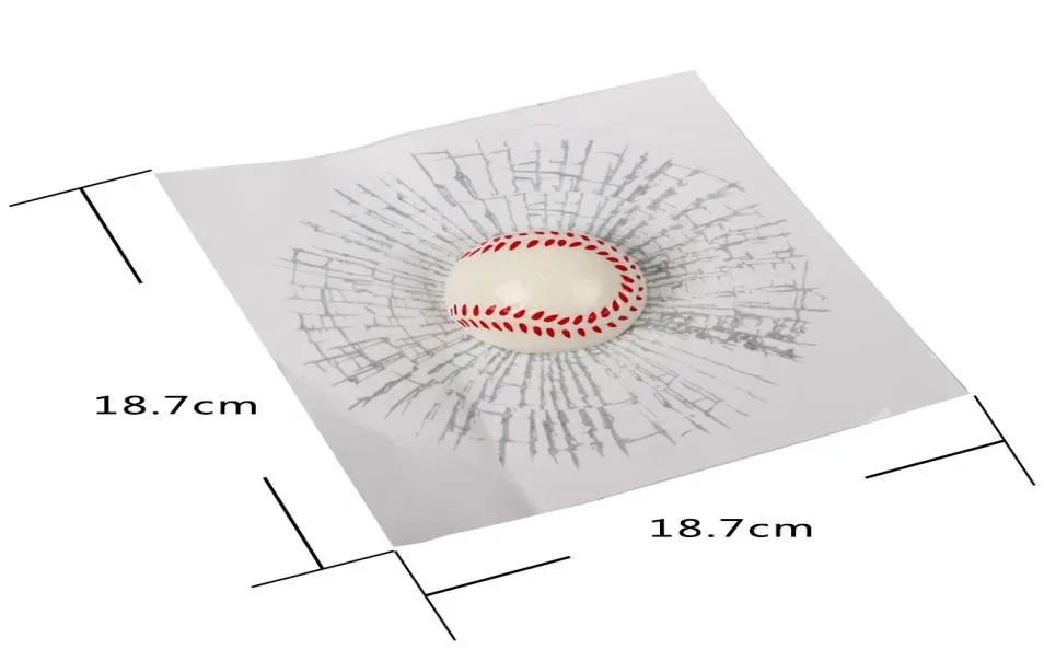 オートデカールボールヒットカーボディ野球テニスフットボールカースタイリング3Dカーステッカーアクセサリーウィンドウステッカー面白い8504406