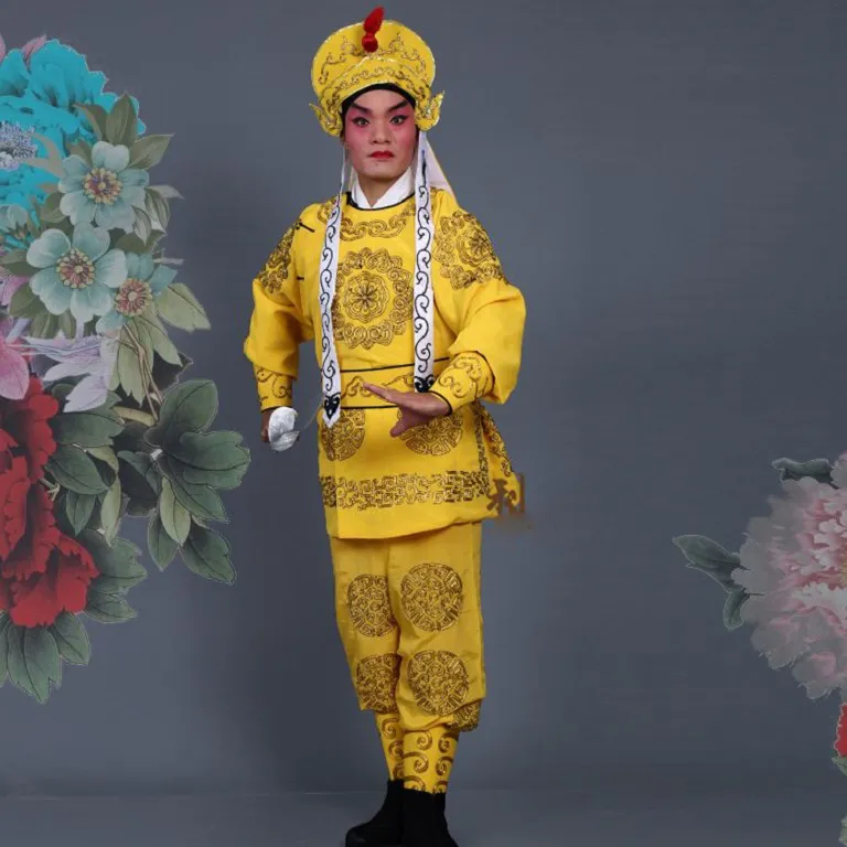 Beijing Opera Men Clothing Huangmei Drama Outfit Groliers Soldiers Walk