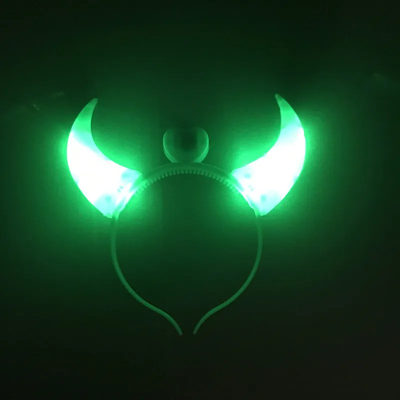 LED DEVIL HORNS LIGHT HEADBAND 플래시 헤어 후프 빛나는 끈 조명 포장 파티 할로윈 선물 공급 뷰티 장식 Z123