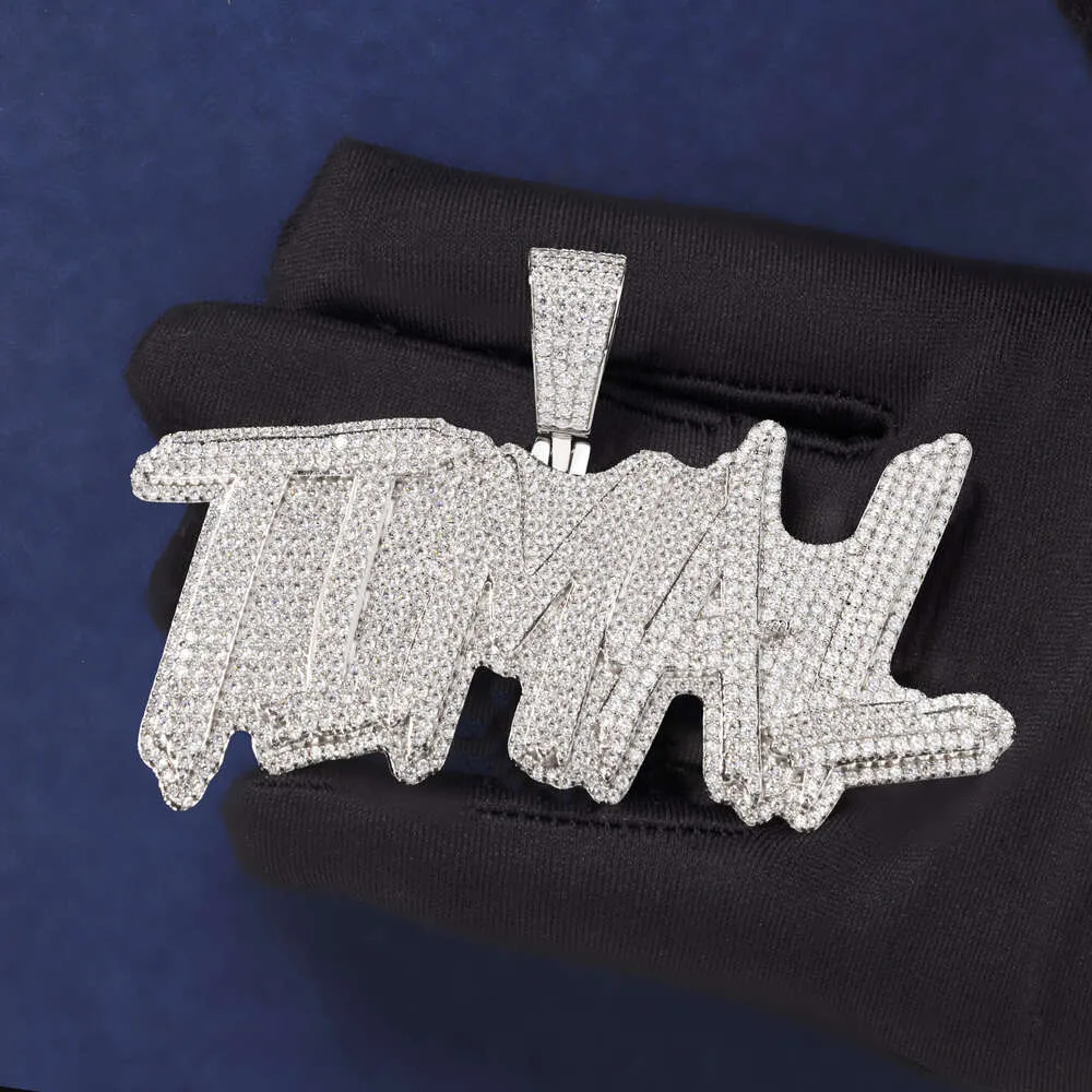 Vvs d Moissanite bijoux glacé lettre personnalisée nom personnalisé Moissanite pendentif conception Unique bijoux Hip Hop