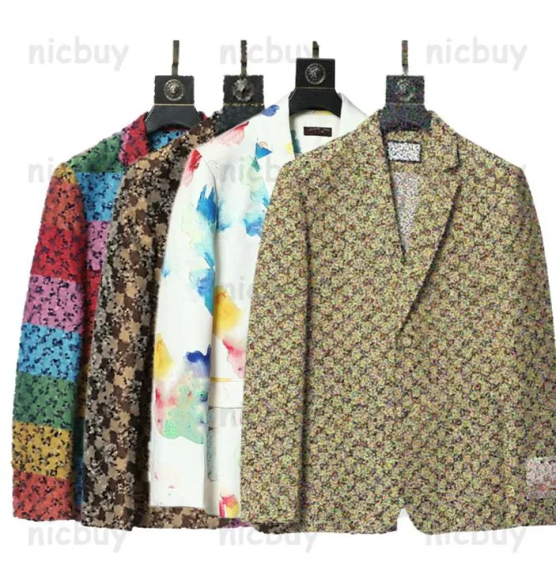 Kleding in westerse stijl heren Blazers mix designer herfst luxe uitloper jas slim fit casual dierenraster geometrie patchwork print M5700773