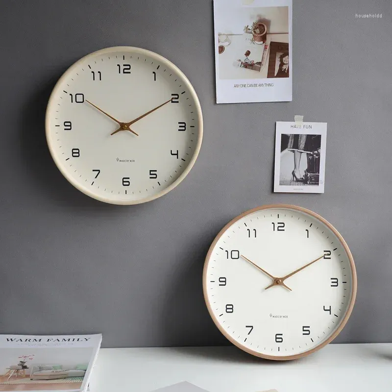 Wall Clocks Silent Wood Clock Living Room Simple Creative Office Nordic Table Modern Retro Watches Home Decor W6C