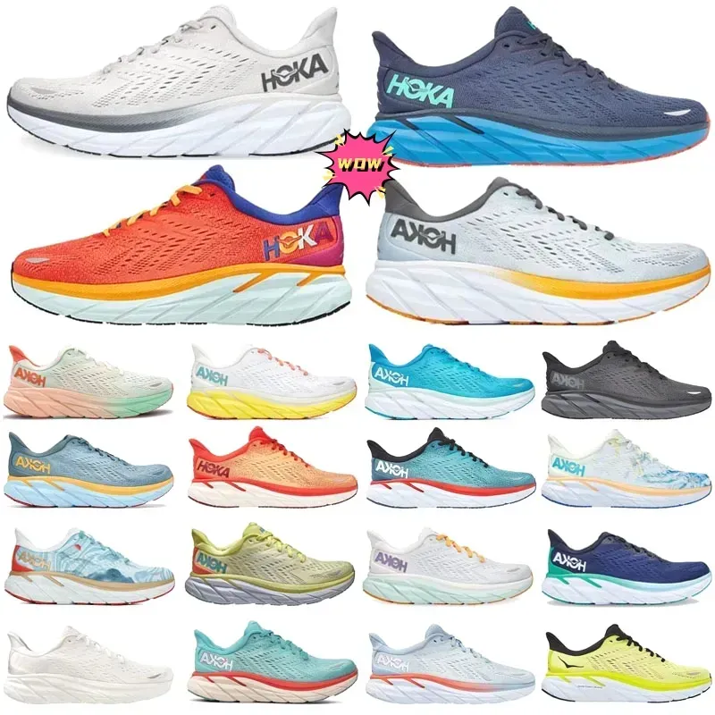 Hoka One Bondi 8 Chaussure de course à pied Bottes locales Boutique en ligne Baskets d'entraînement Mode de vie accepté Absorption des chocs Highway Designer Femmes Hommes Chaussures