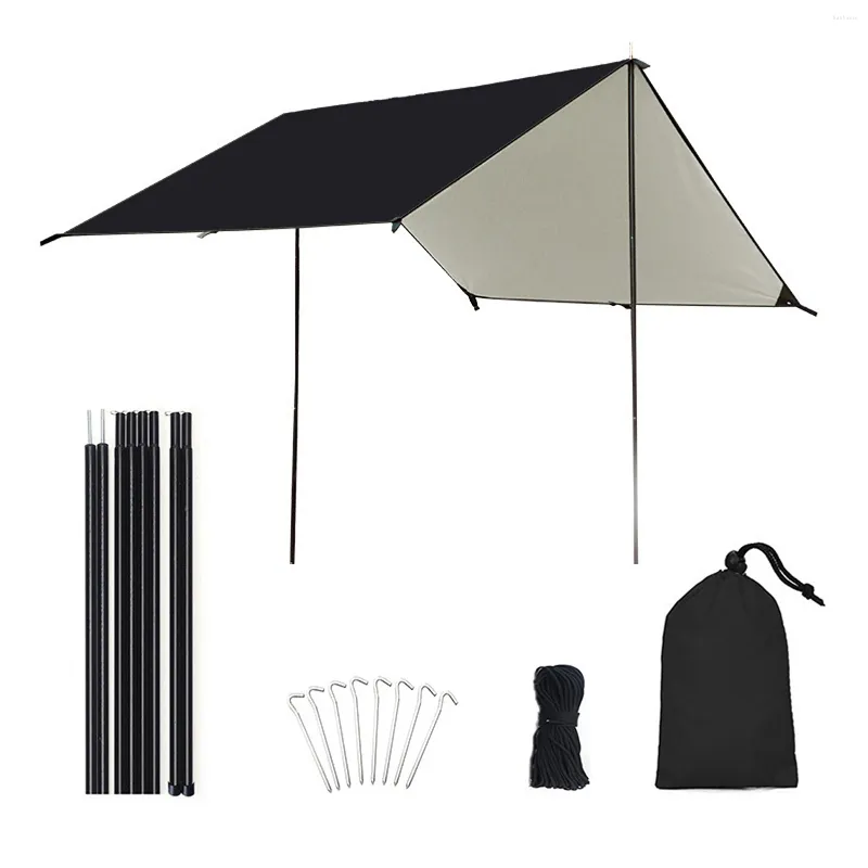 Tendas e abrigos 3x5m 3x4m Toldo de acampamento com postes à prova d'água Proteção UV Sun Shade Caminhadas ao ar livre Mochila de praia Abrigo de barraca