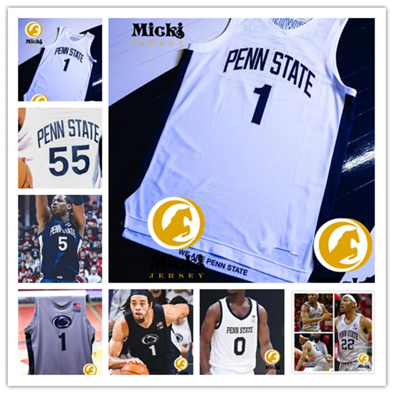 Andrew Funk Penn State Basketball-Trikot Jameel Brown Camren Wynter Demetrius Lilley Penn State Nittany Lions-Trikots