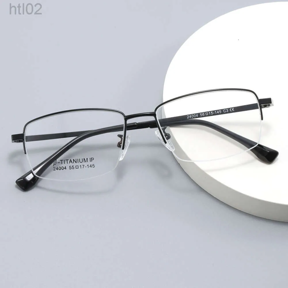 HBP Ultra Light Metal Box for Mens Business and Leisure Elegant Half Frame Glasses Trendiga och stiliga närsynta glasögon för män