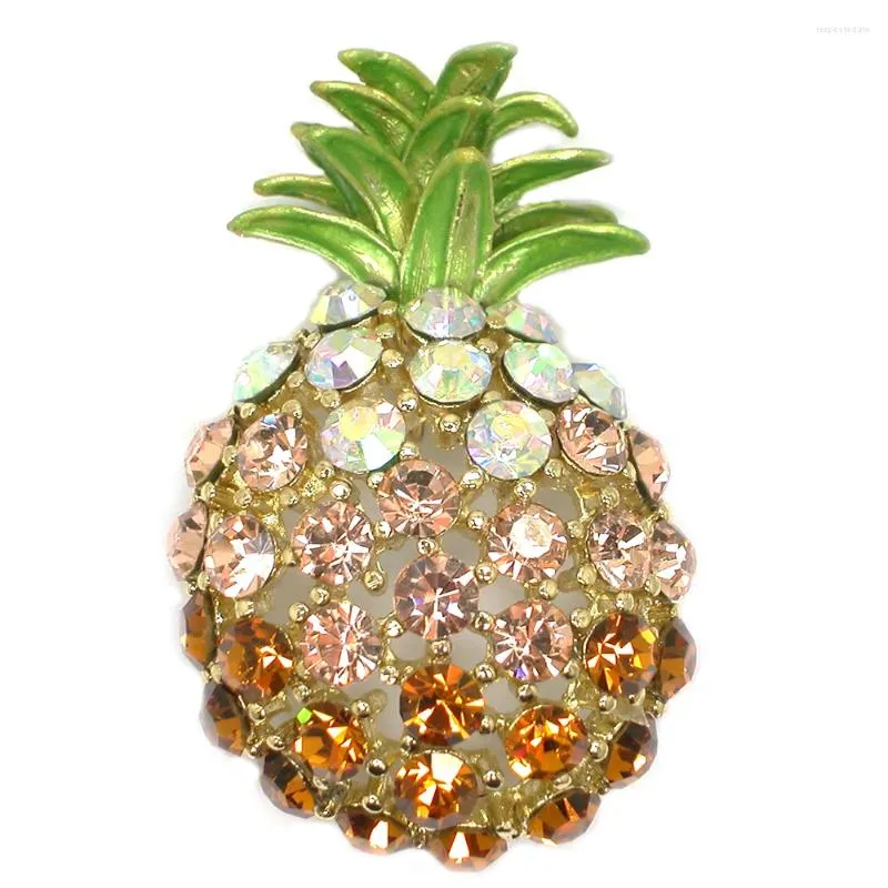 Broches 12 stks/partij Groothandel Mode Broche Strass Ananas Pin Accessoires mannen Vrouw Gift C102225
