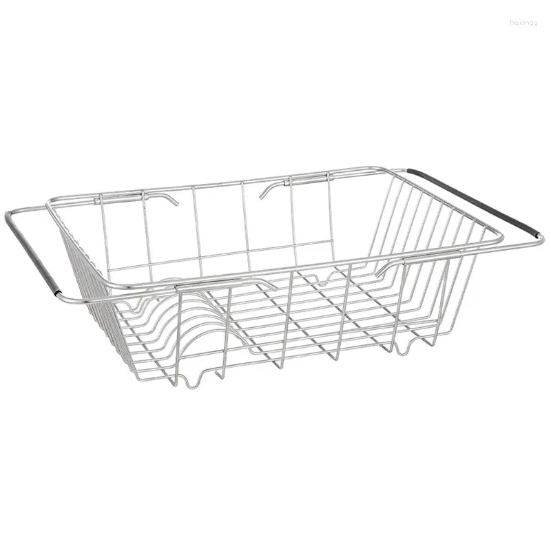 Storage Bottles Expandable Dish Drying Rack Over The Sink Kitchen Stainless Steel Drainer In Or On Counter
