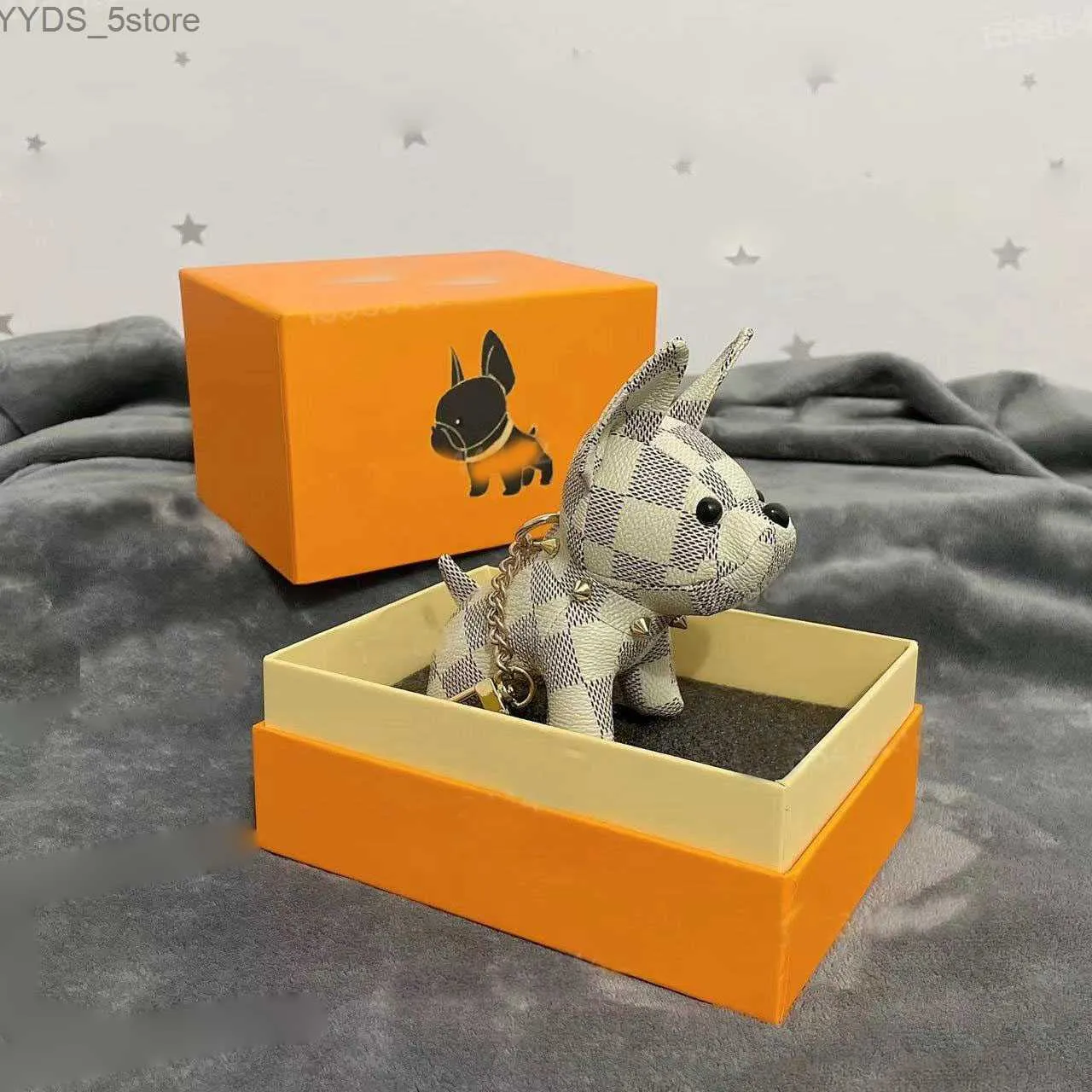Portachiavi Cordini Designer di marca Lettere Cartone animato Animale Piccolo cane Accessori creativi Anello Lettera in pelle Modello Accessori per gioielli 240303