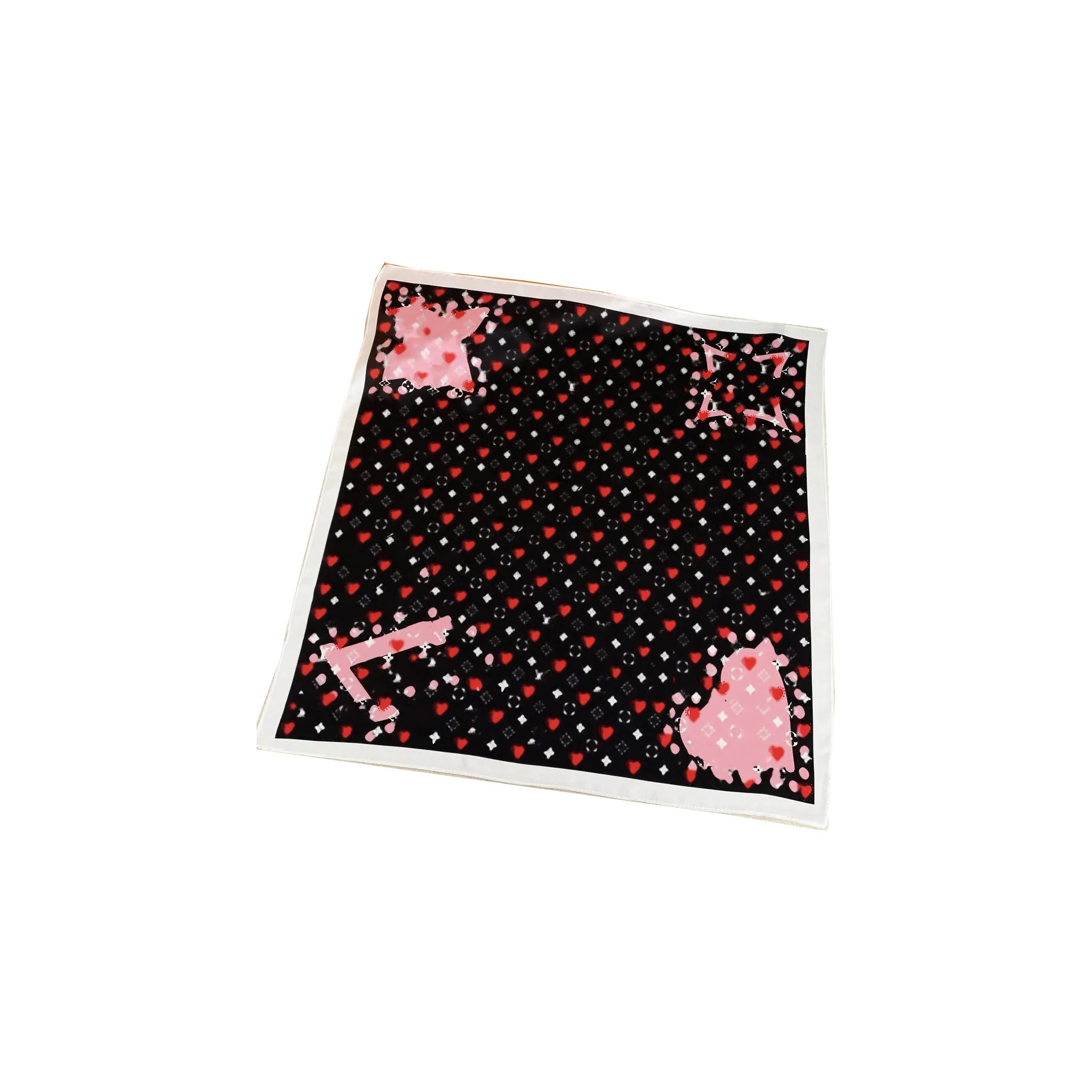 2024 New Top Fashion silk chiffon shawl designer scarves luxury Brand Print Kerchief Female Head Wraps Bandeaus Square Turbans lace Headband Hijab Red sik scarves