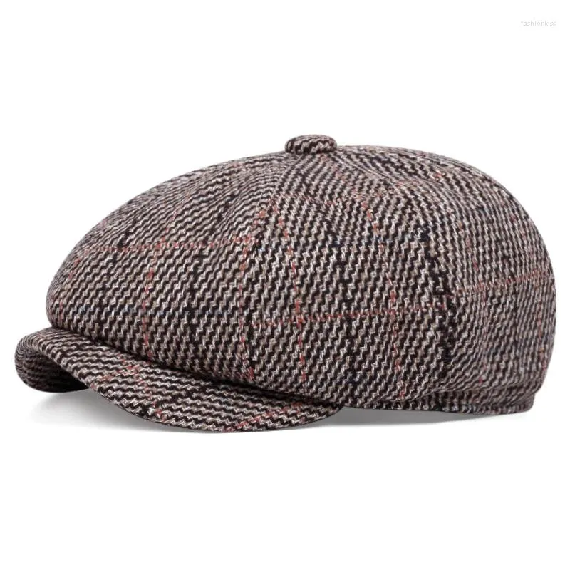 Berets Sboy Hat Men Winter Darm Darm Peaky Capers Cap Male Fashion British Binina Man Painter Gatsby Wholesale