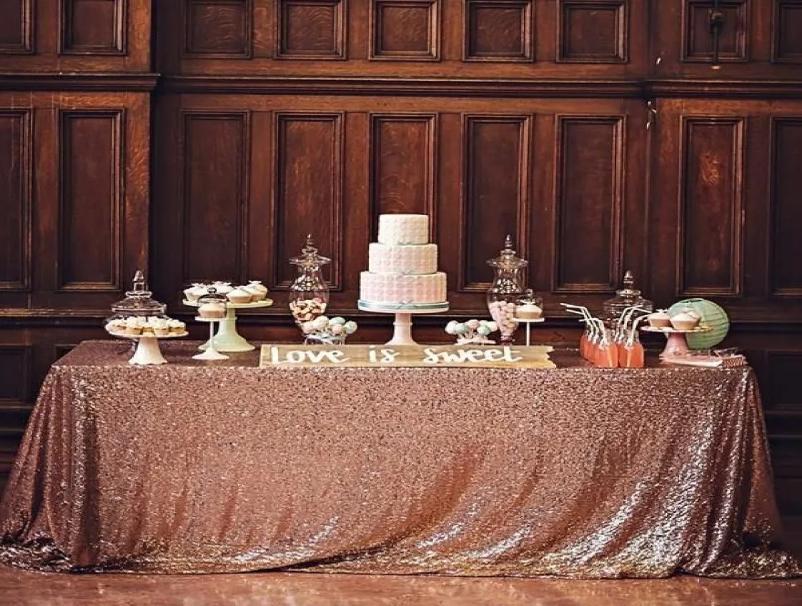 Rose goud pailletten tafelkleed bruiloft benodigdheden feestdecoraties vintage sprankelend tafelkleed stof hoge kwaliteit lang 1m breedte 121173508