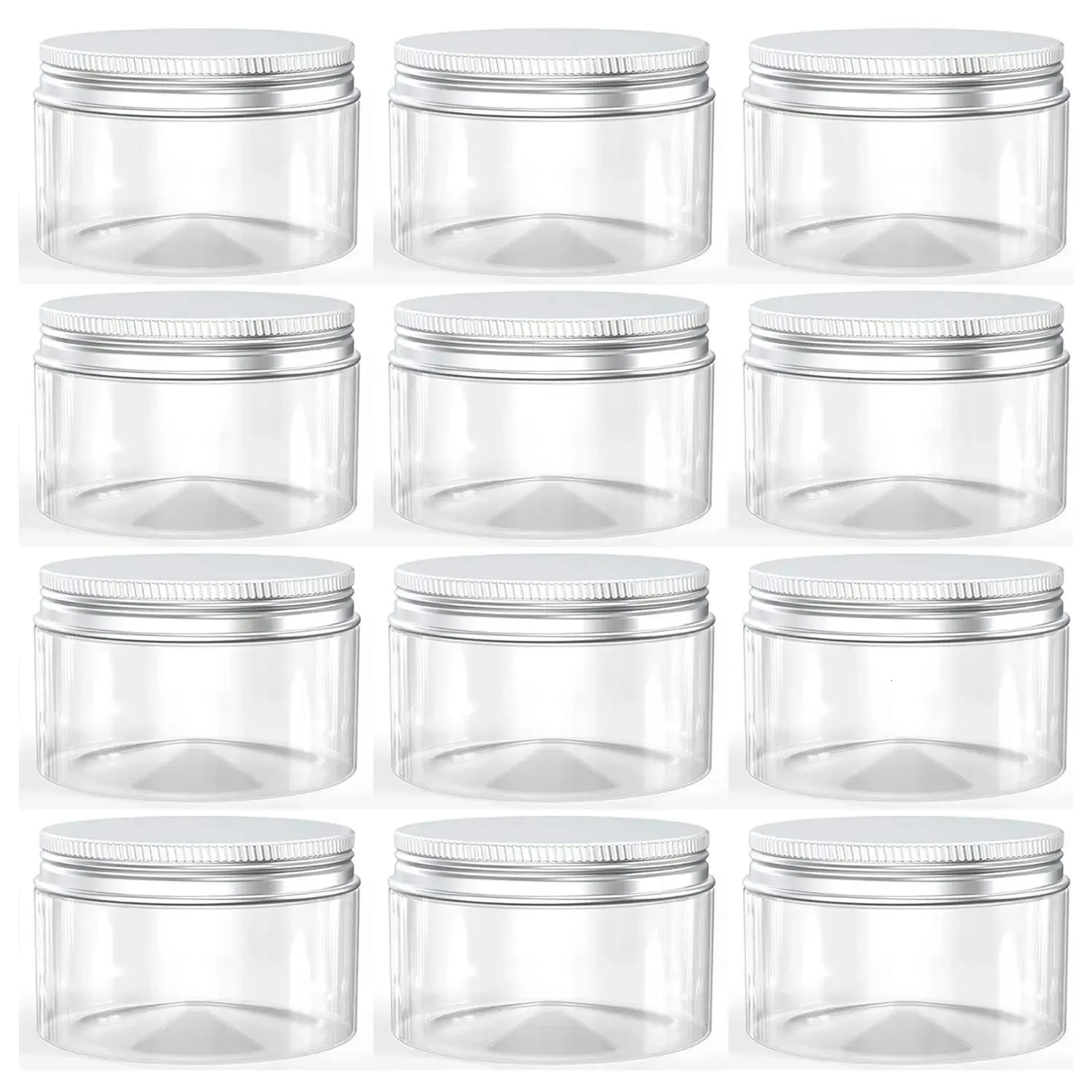 50 pçs/set 20g 30g 50g 100g 120g 150g frasco de plástico com tampas parafuso lata recipiente transparente vazio creme cosmético em pó pote caixa de maquiagem 240229