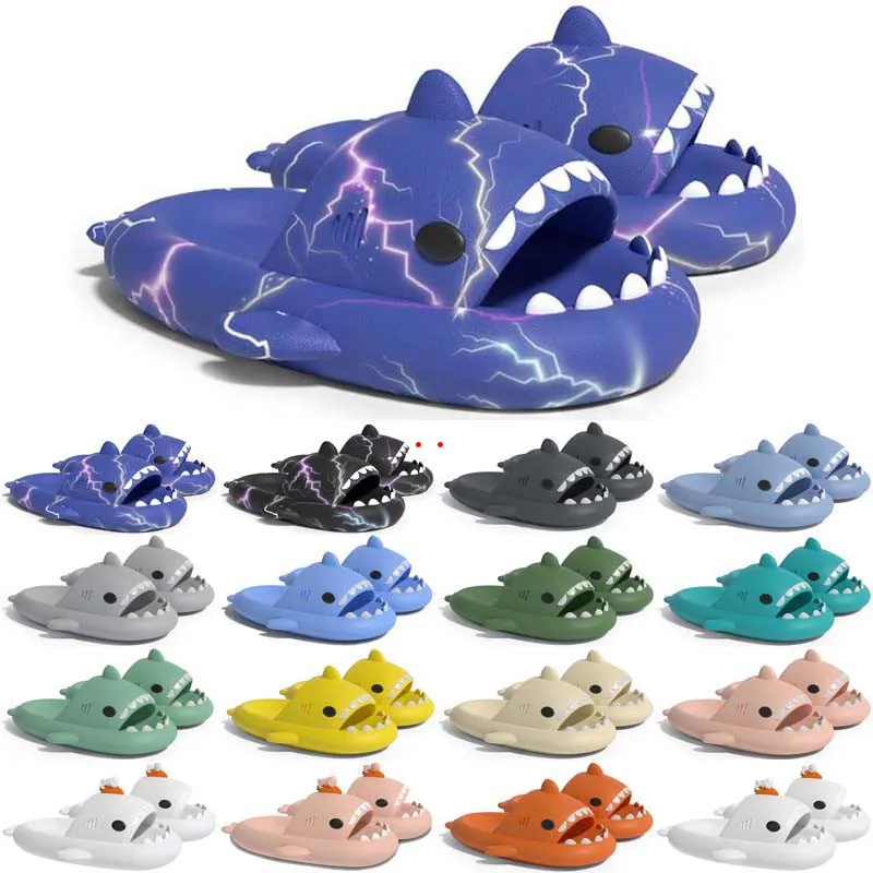 Livraison Gratuite Designer Shark Diapositives Sandale Pantoufles Sliders pour Hommes Femmes Sandales Slide Pantoufle Mules Hommes Pantoufles Formateurs Tongs Sandles Color86