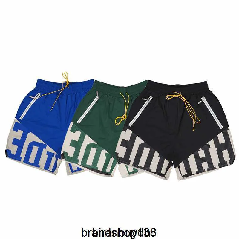 High Street Marke American Rhude 2023 Neue Strandshorts für Herren und Damen mit gespleißtem Druck, lässig, sportlich, für den Sommer