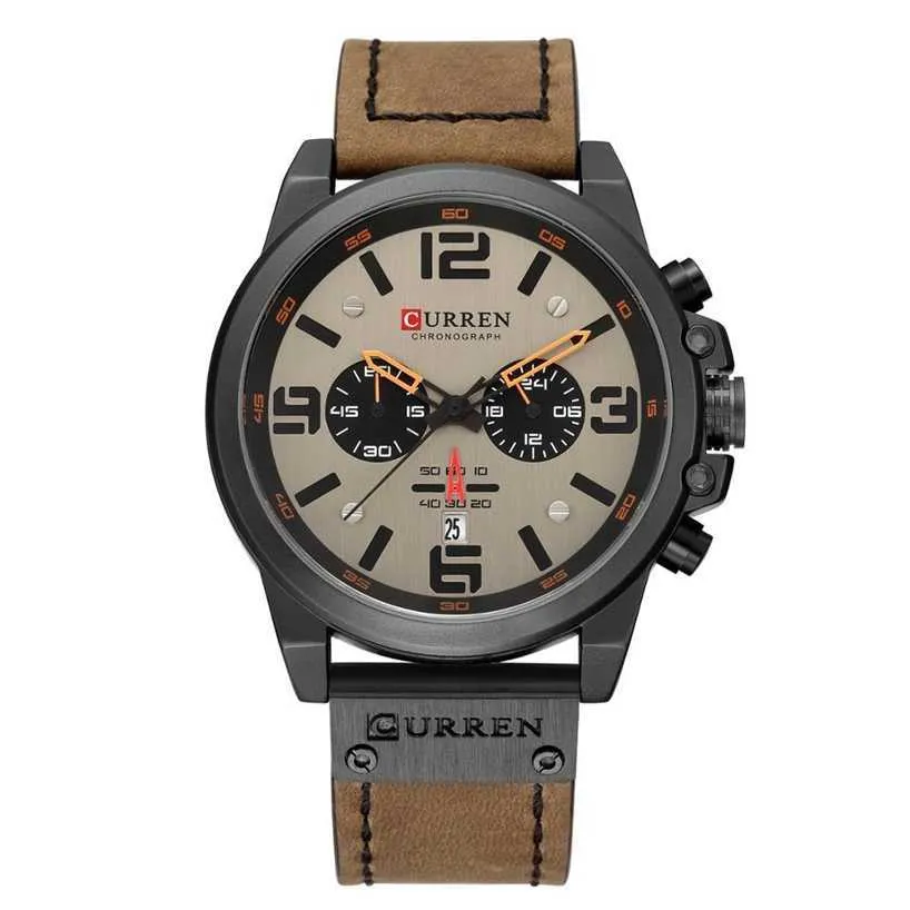 28% de desconto relógio masculino luxo curren moda pulseira de couro quartzo cronógrafo masculino casual data negócios relógio de pulso relojes hom