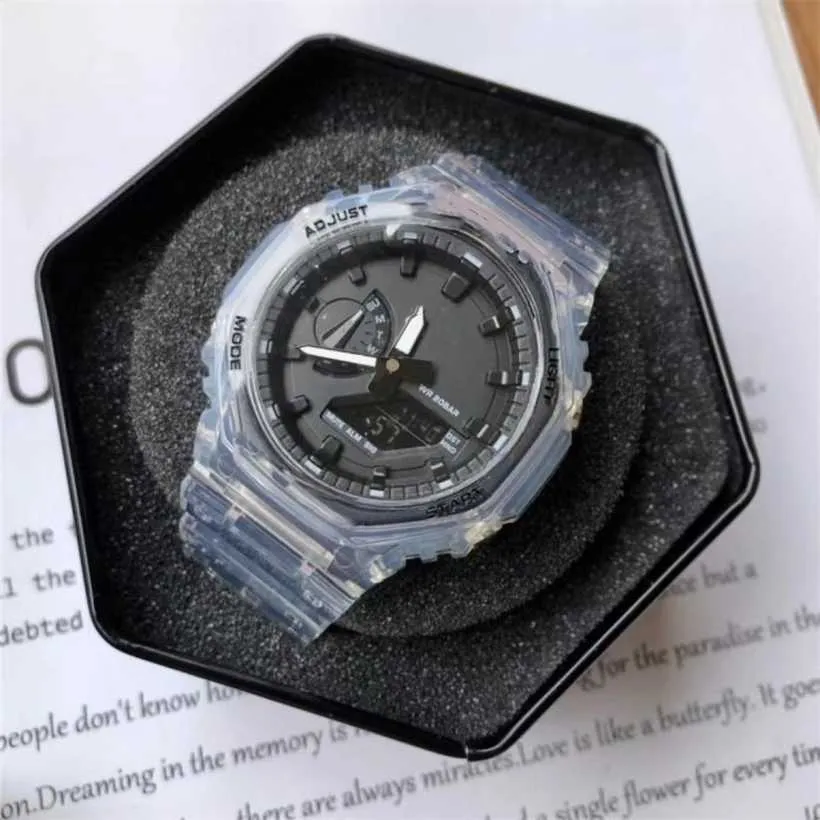 30% zniżki na obserwowanie lodowane cyfrowe sportowe kwarcowe Waterproof Waterproof World Time Automatyczna lampa ręczna odłączona zgromadzona dąb GA2100