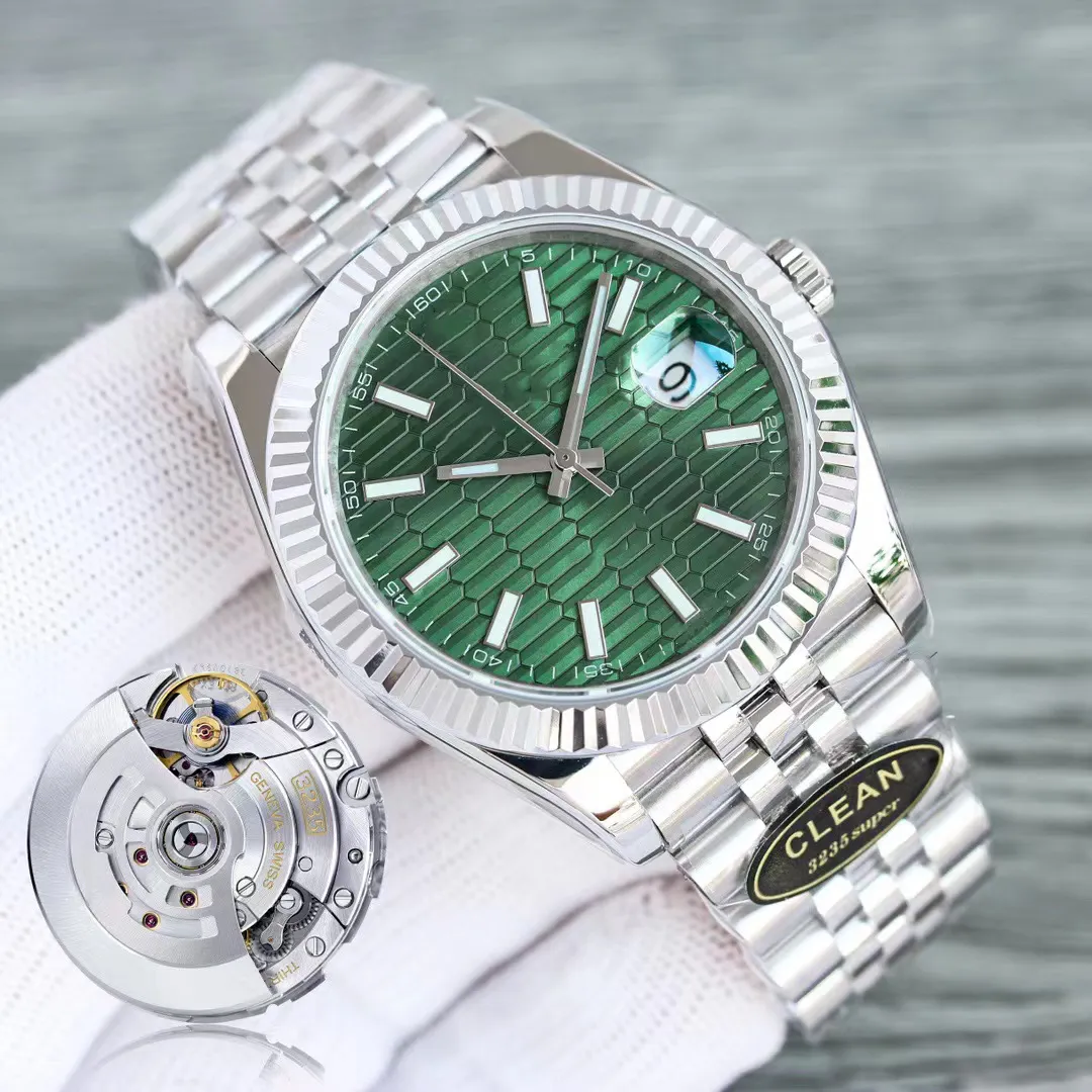 Watchsc- Süper Temiz Fabrika Erkekleri İzle Otomatik Mavi Dial Sapphire Watch 904L Orijinal Gümüş Altın Paslanmaz Çelik Su Geçirmez Aydınlık Kadın Saatler