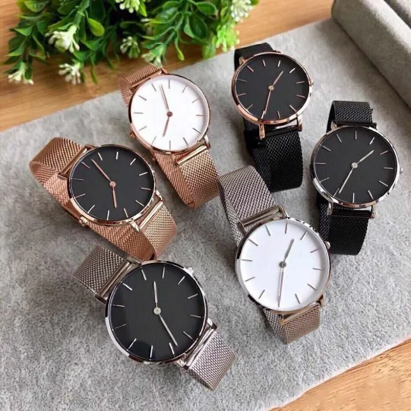 Women Women Watch Watch DW Quartz Simplicity Ladies Fashion Rose Gold Silver Daniel's Watches 32mm 36mm Oroogi da donna di lusso265k