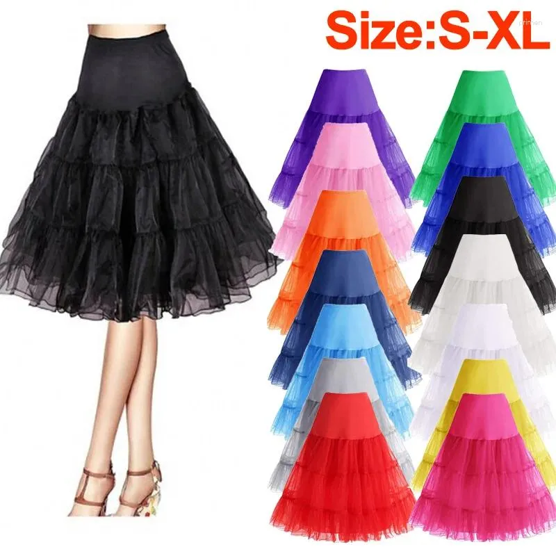 Saias Mulheres Vintage Petticoat Swing Fancy Net Tutu Saia Ballet Festa de Casamento Vestido Curto Crinoline S-XL