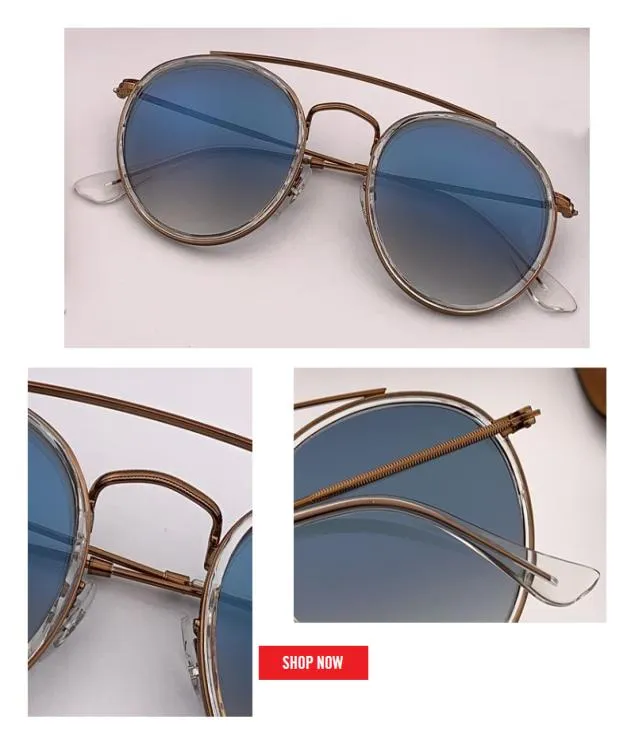 nuevo 2019 SteamPunk Vintage Round Metal Style doble puente Gafas de sol Gafas uv400 lentes de vidrio flash Gafas de sol Gafas de sol 3641815868