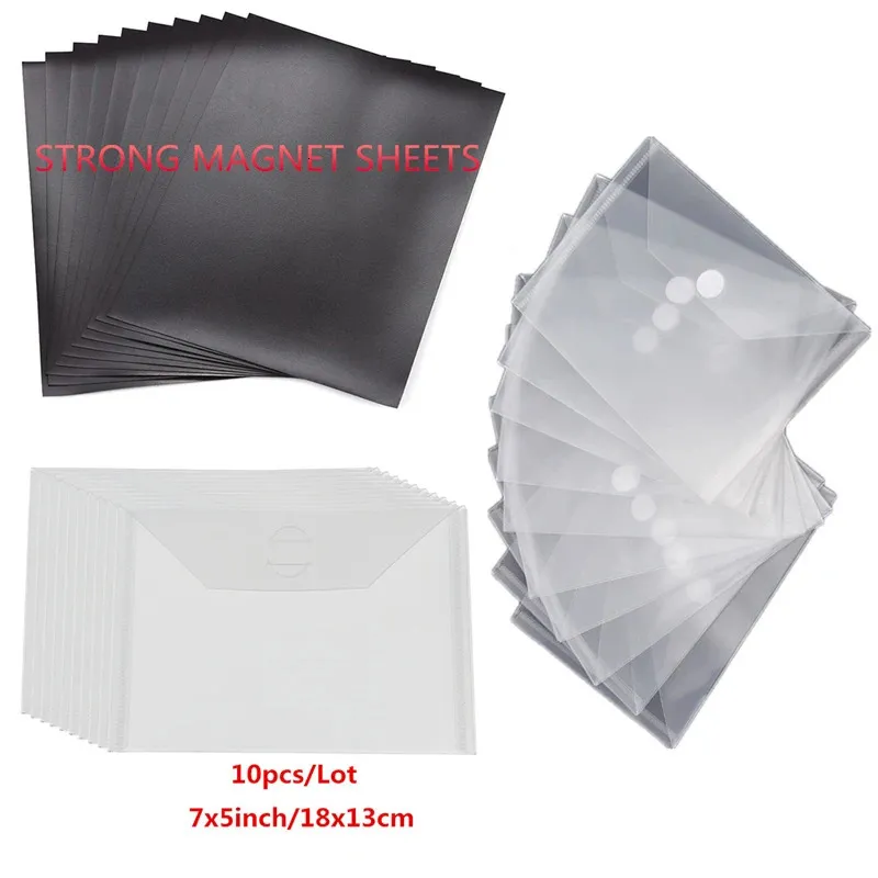 5*7 Zoll Starke Magnetische Blätter Kunststoff Ordner Taschen Set Für Lagerung Stanzformen Halter Organizer Transparente Taschen 240229