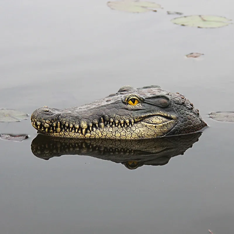 Dekorationer Crocodile Head Courtyard Pond Floating Animal Ornament Park Pool Simulation Ornament Garden Decoration Outdoor