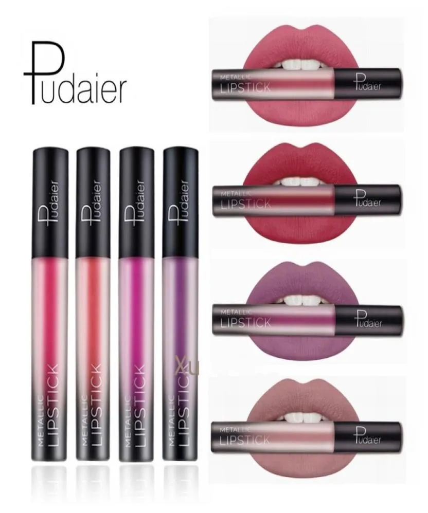 Pudaier 26 couleurs 6 ml brillant à lèvres métallique longue durée rouge velours mat nu liquide rouge à lèvres cosmétique lèvres maquillage femmes cadeau 7818912