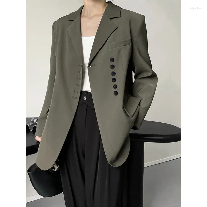 Kvinnors kostymer högkvalitativ långärmad kostym Jacka Lossa Casual Top Spring and Autumn Business Office Lady Niche Slimming Blazer