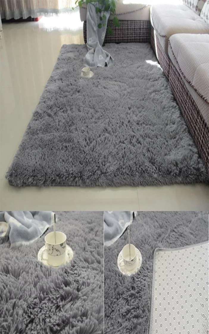 Super Soft Silk Wool Rug inomhus Modern Shag Area Rug Silky Rugs Bedroom Floor Mat Baby Nursery Children Mattor3529756