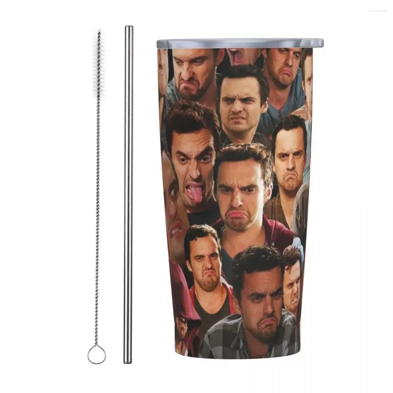 Tumblers Kız Tumbler Nick Miller Po Soğuk İçecek Su Şişesi Isı Paslanmaz Çelik Termal Bardak Tasarım Seyahatçi Araba Kupaları