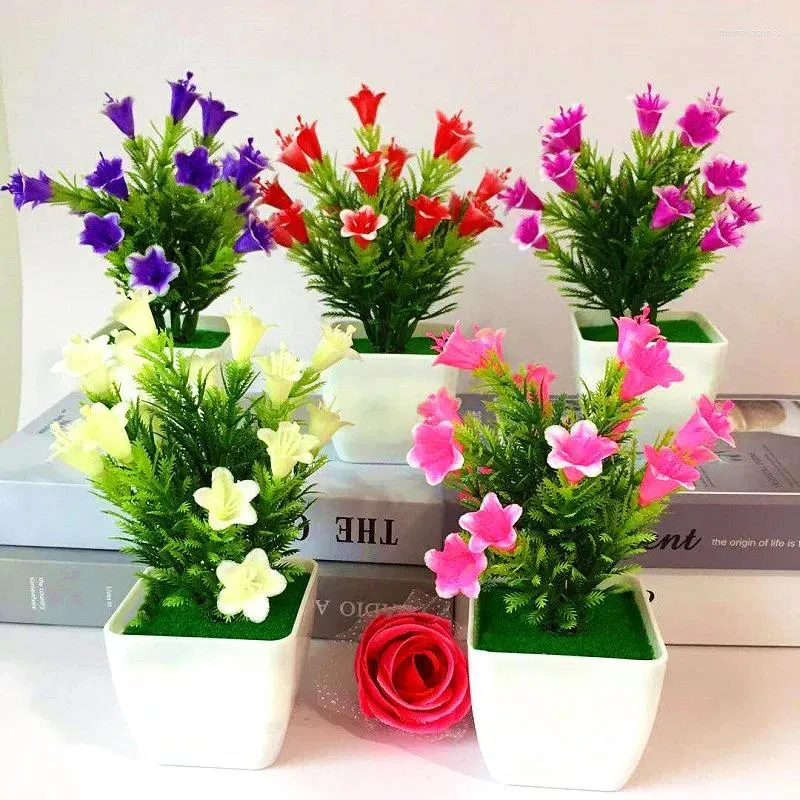 Decorative Flowers Artificial Plant Simulation Lily Flower Pinecone Potted Plants Home Decor Office Shop Multi Colors Optional