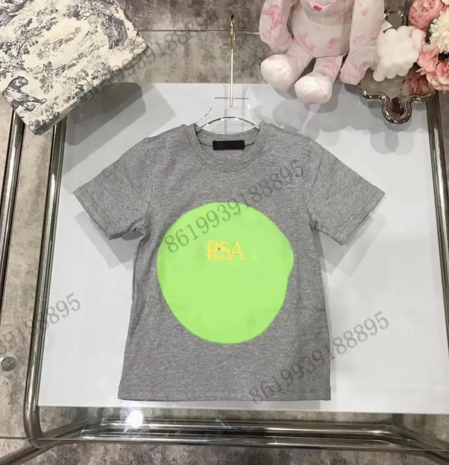 22ss crianças highend cinza camisetas designer tees personalizado tingimento impressão de alta pressão e tingimento de espuma tridimensional clássico t sh7130416