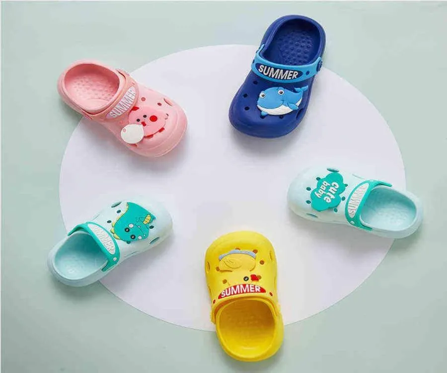 Styl dzieci Summer Dinosaur Slide Dzieci Baby Boy Cute Slipper Toddler Girls Miękkie sandały Bebe S6130573