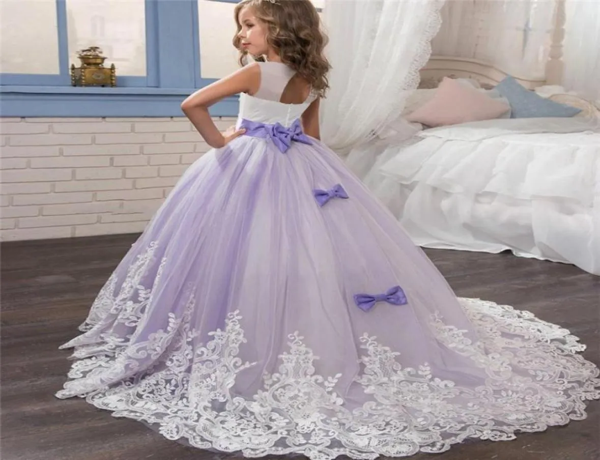 Robe longue élégante robe de princesse dentelle fleur fille robe de soirée de mariage vêtements pour enfants robes pour enfants pour les filles 614yrs7711167