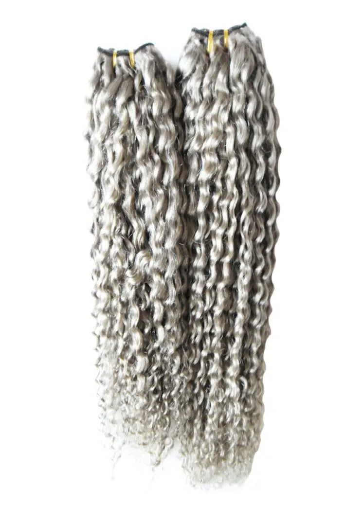 Tissage en lot brésilien naturel gris 200g, Extension de cheveux vierges, 2 pièces, 8181645