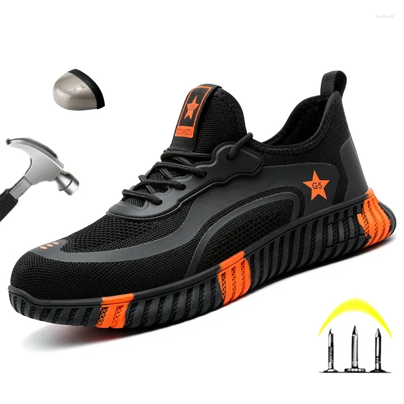 Boots Styles Men Safety With Steel Toe Cap Anti-smash Work Sneakers Shoes Indestructible Hiking