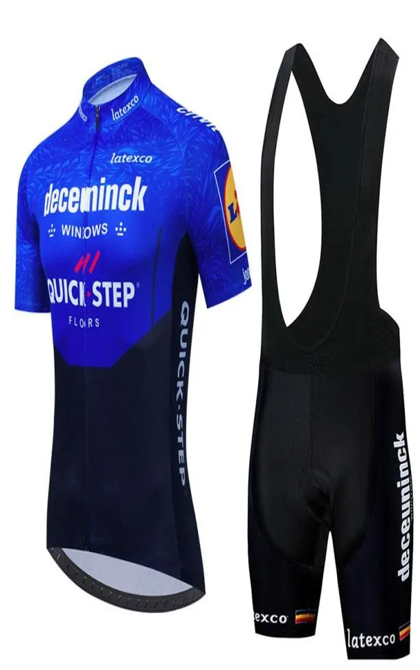 2021 Quick Step abbigliamento della squadra di ciclismo mens tuta della squadra pro maglia blu a maniche corte e pantaloncini con bretelle ropa ciclismo maillot7242732