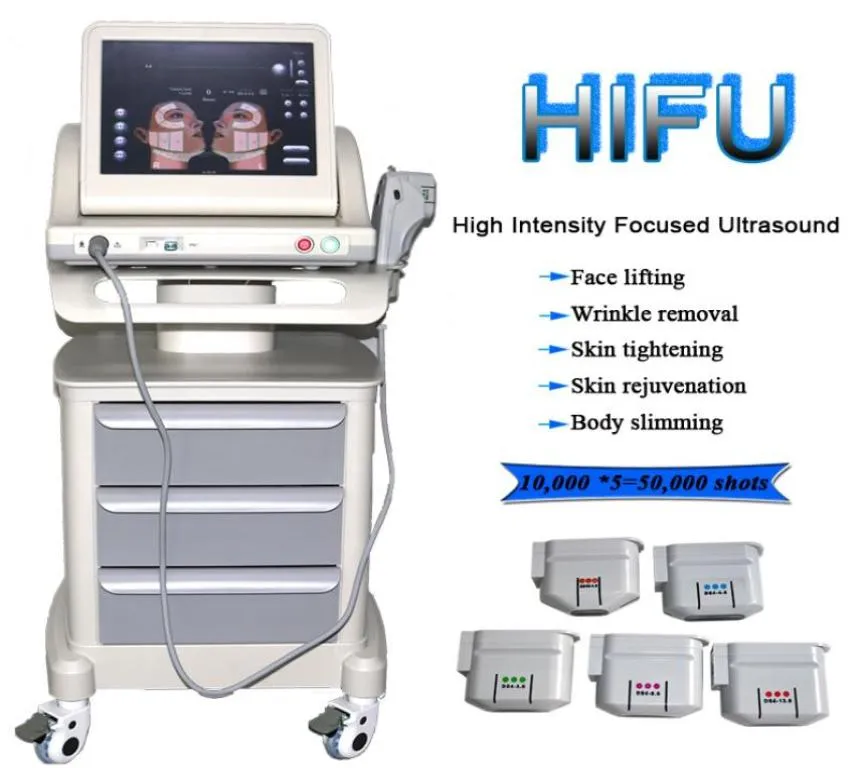 Portabel annan skönhetsutrustning HIFU Högintensitet Fokuserad ultraljud ansikte Lyftande hud åtdragningsmaskin rynka borttagning8775563