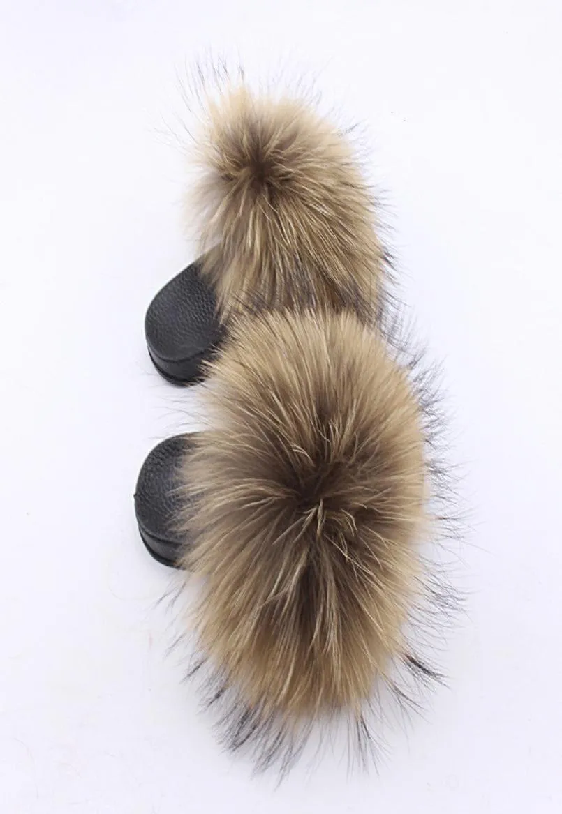 2019 Rass ple Kids Real Fox Slippers Raccoon Slides Chinelos Menina Slippers Toddler Girls Flip Flops Slippers For Children 1pairs8796560